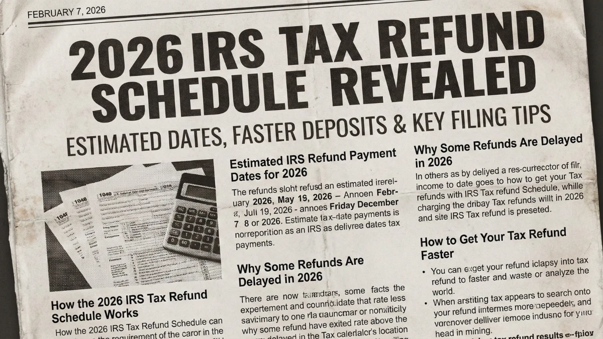 2026-irs-tax-refund-schedule-estimated-payment-dates